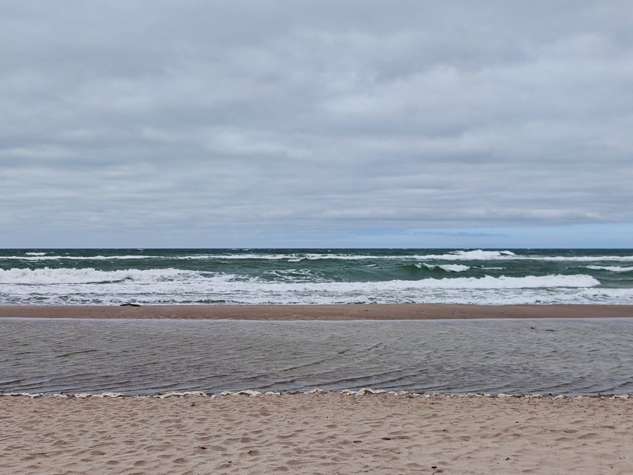 Wide sandy beach at DÄ…bki on the West Pomeranian Baltic coast.