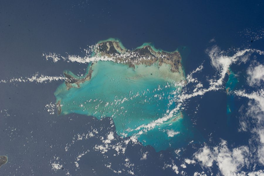Aerial view of the Turks and Caicos Islands with North Caicos and other Caicos Islands