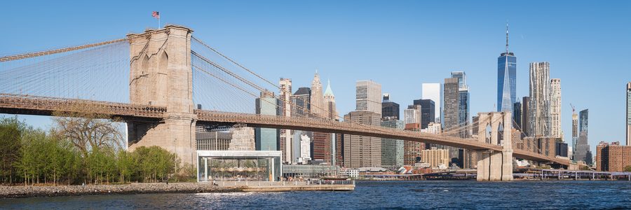Brooklyn Bridge and the skyline of Lower Manhattan