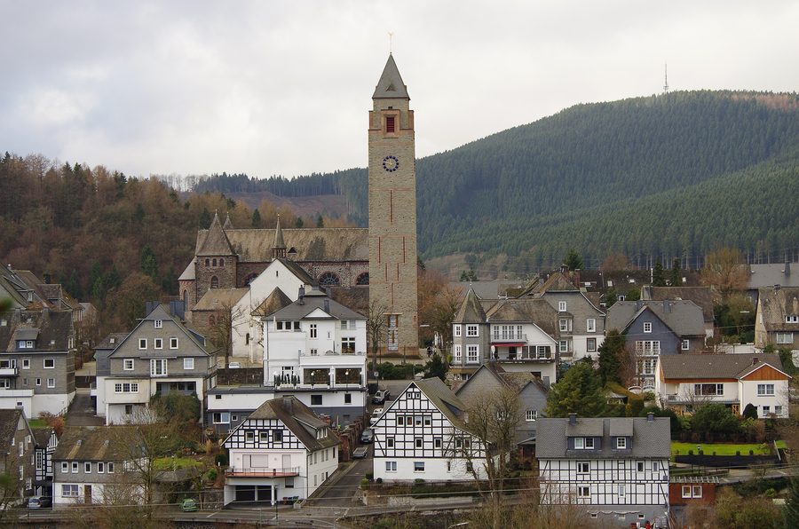 The center of Schmallenberg, seen from the Ahberg