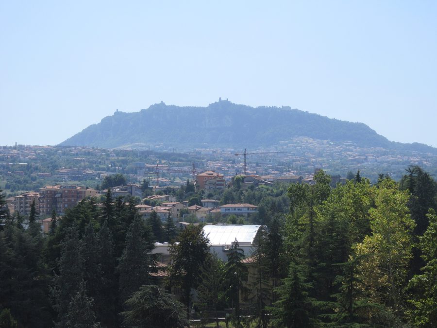 Monte Titano and San Marino in the mountain landscape