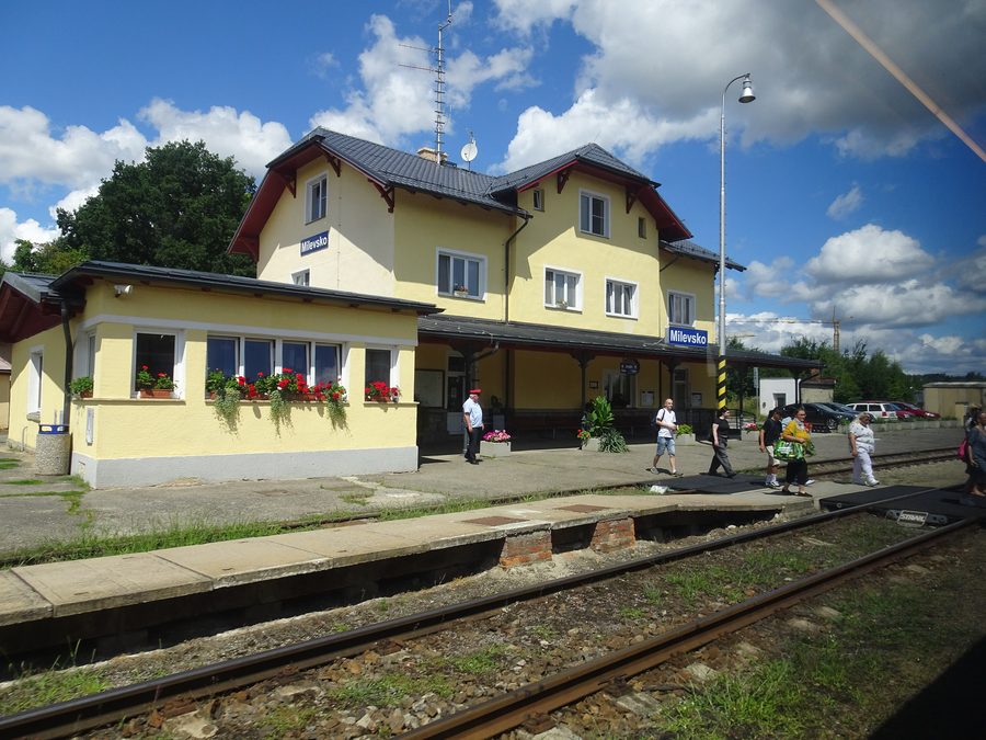 Station building in Milevsko in Okres PÃsek, Czech Republic
