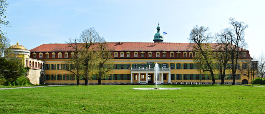 Baroque Sondershausen Residence Palace with pleasure garden, west wing, and tower