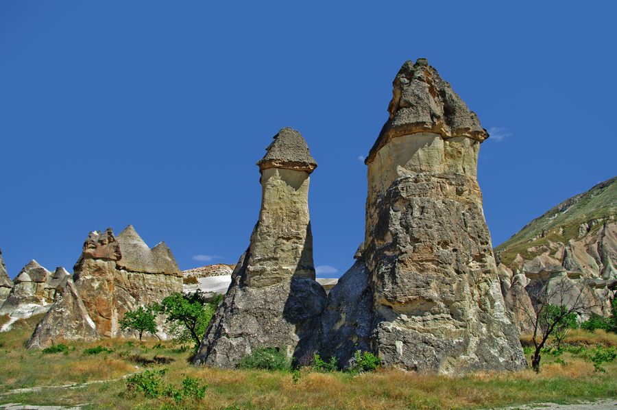 Fairy chimneys in the Cappadocia landscape near Nevşehir