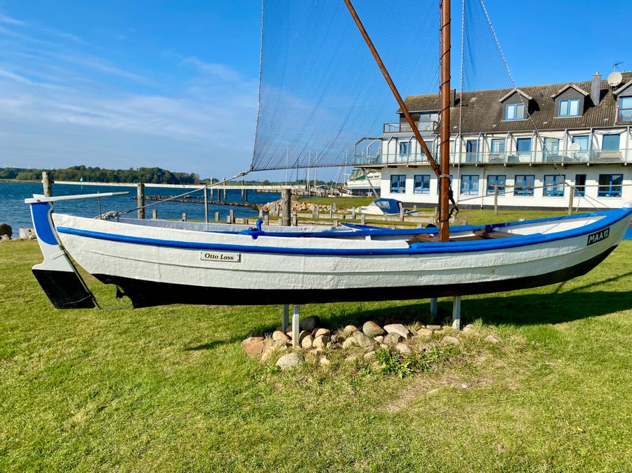 Historic fishing boat in the harbor of Maasholm