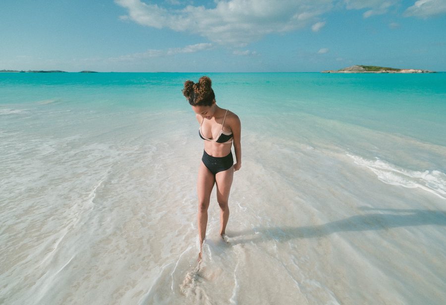 Tropical beach on Great Exuma in the Bahamas