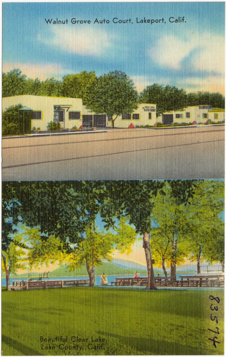 Historic view of Clear Lake in Lake County, California