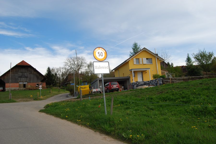 View of Wallenried village in the canton of Fribourg, Switzerland