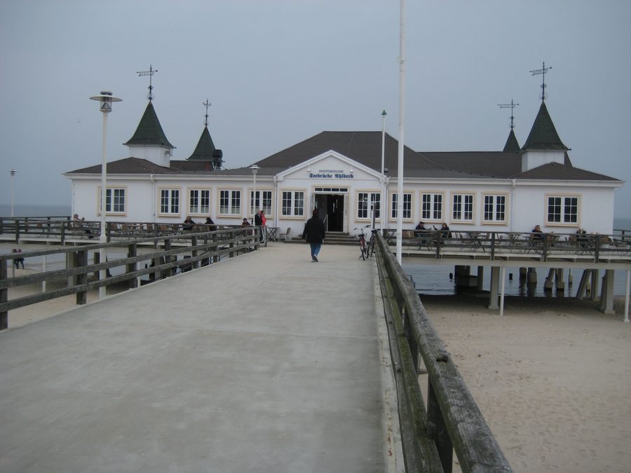 Historic Ahlbeck pier on the Baltic Sea coast