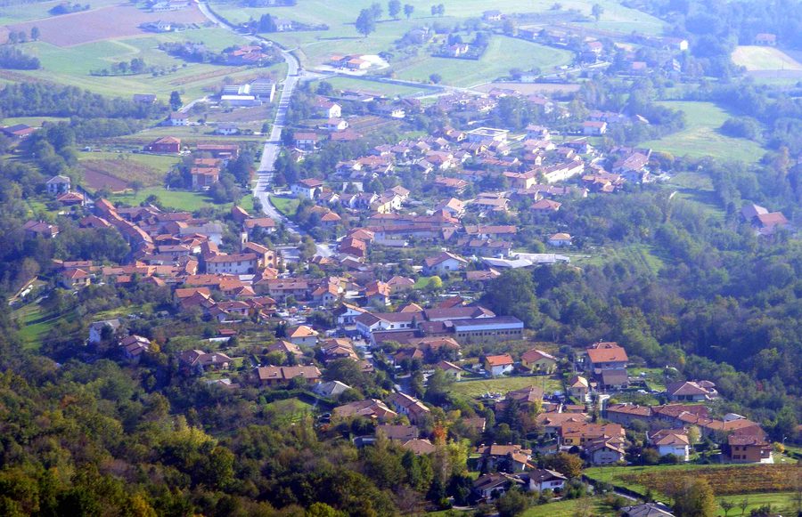 View from Rocca Vautero of Roletto in Piedmont