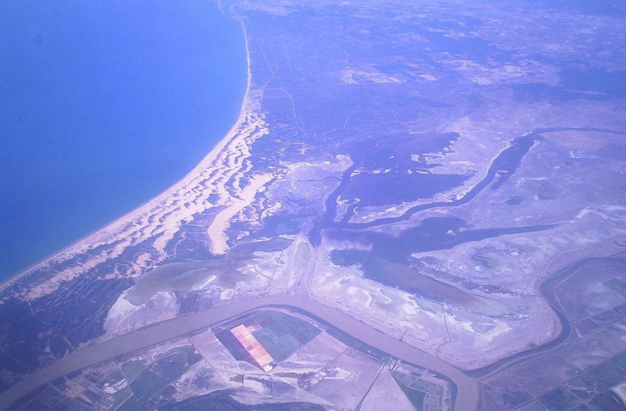 Aerial view of Doñana National Park in the province of Huelva