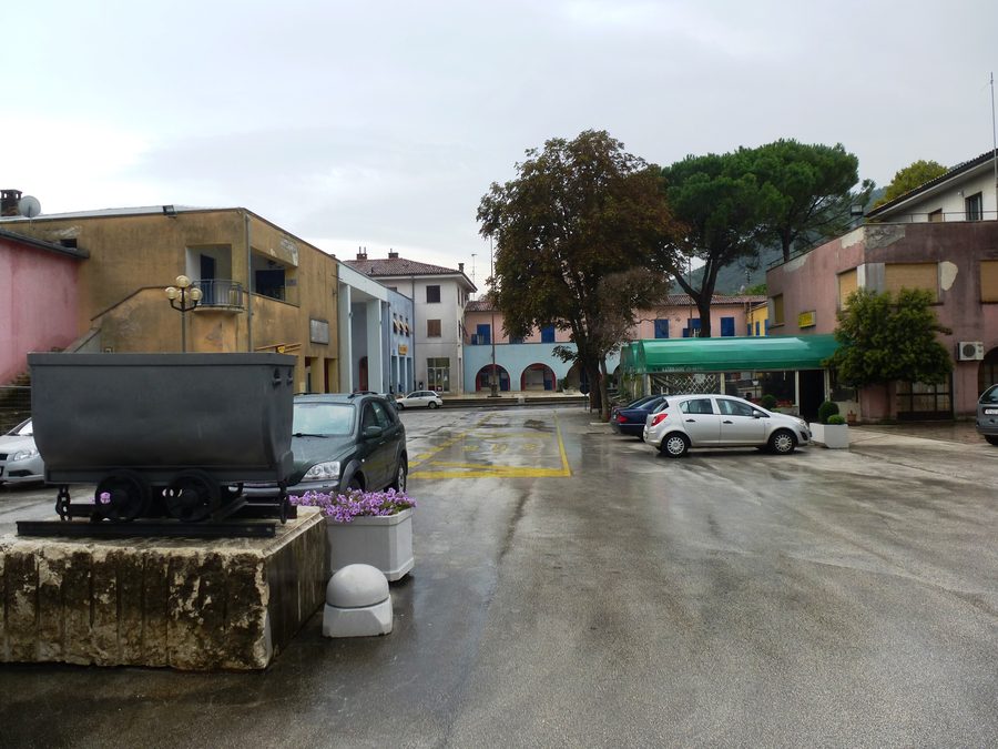 Center of Raša with historic buildings