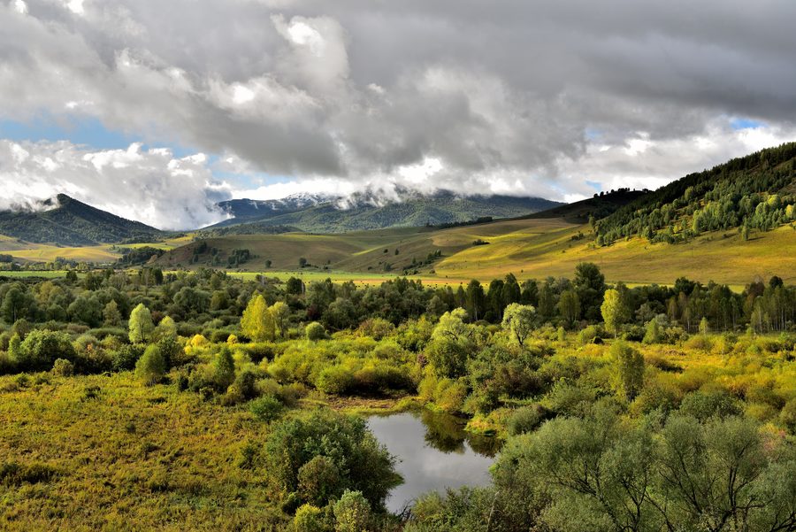 Scenic view of the Belokurikha resort area in Altai Krai.