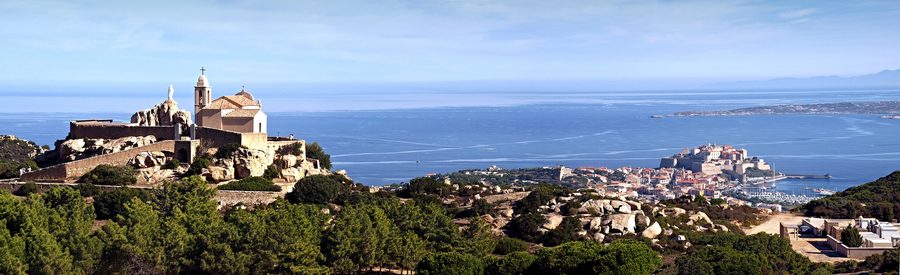 Panorama of Calvi and the Gulf of Calvi on Corsica