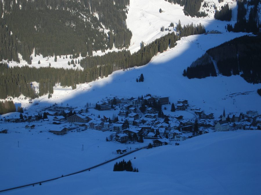 Berwang in Tyrol in winter with a snow-covered mountain landscape