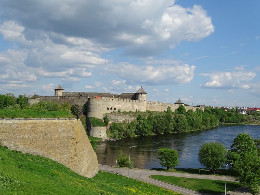 Iwangorod Fortress on the Narva River in Iwangorod, Russia