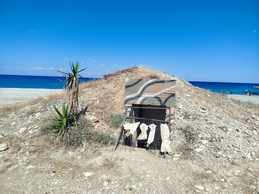World War II bunker on the beach of Kolympia on Rhodes