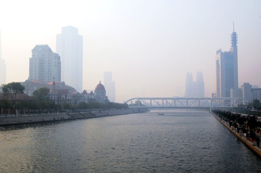A hazy view of Tianjin around Ancient Culture Street