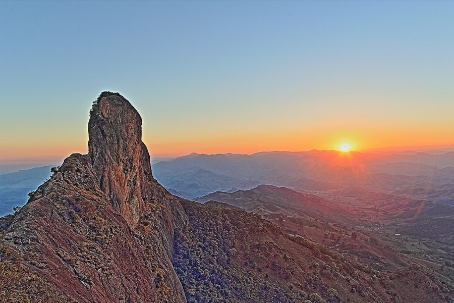 Pedra do Baú seen from Pedra do Bauzinho at sunset