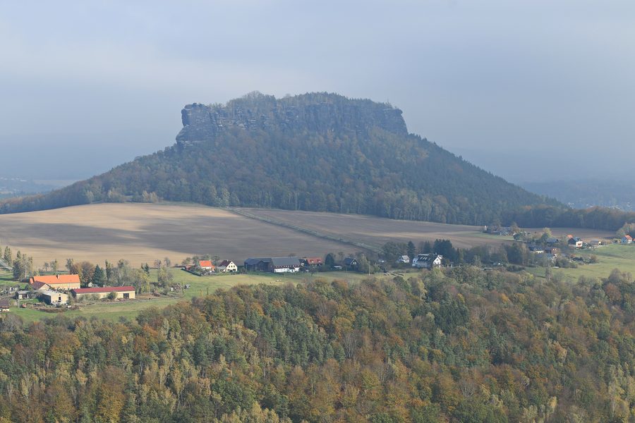 View from Königstein Fortress to Lilienstein in Saxon Switzerland