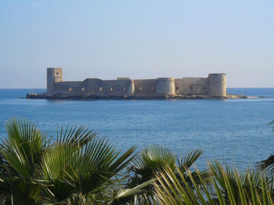 Kızkalesi, also known as Maiden's Castle, on the coast of Mersin Province, Turkey