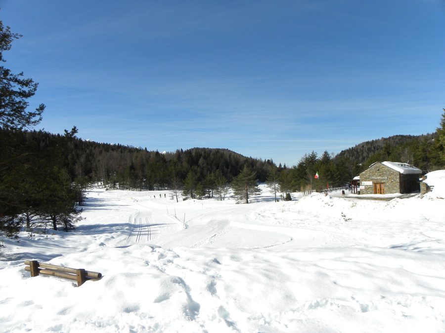 Panoramic view over the Pian di Gembro nature reserve near Villa di Tirano