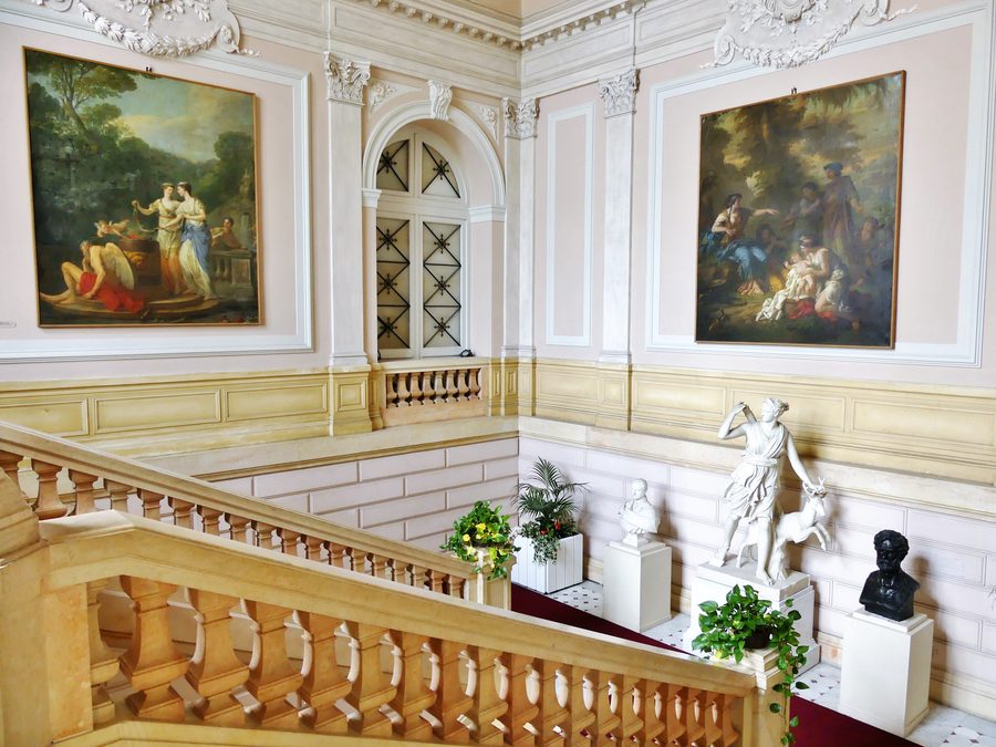 Honour staircase in the south wing of the Château des Ducs de Savoie in Chambéry