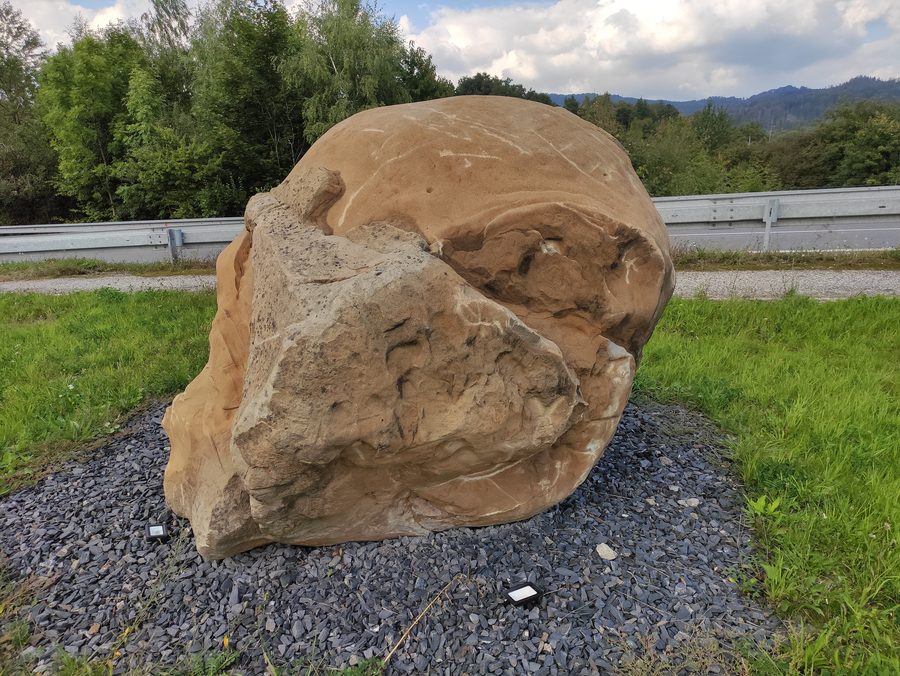 Stone sphere in Návsí in the Frýdek-Místek District