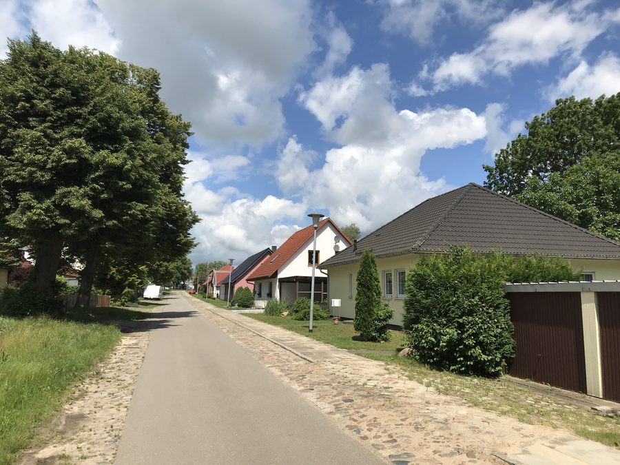 View of Holthof, a district of the municipality of Splietsdorf in Mecklenburg-Western Pomerania