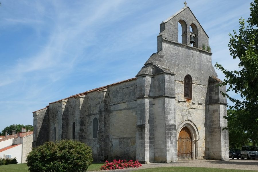 Exterior view of the Church of Notre-Dame de l’Assomption in Vouhé, Charente-Maritime