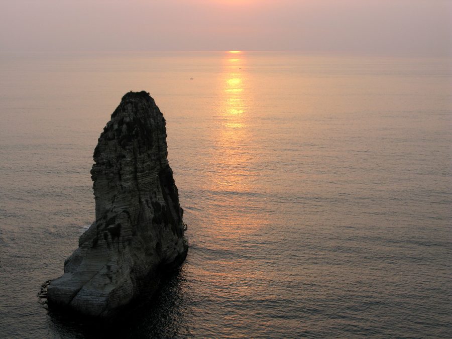 Sunset over the Mediterranean near Beirut