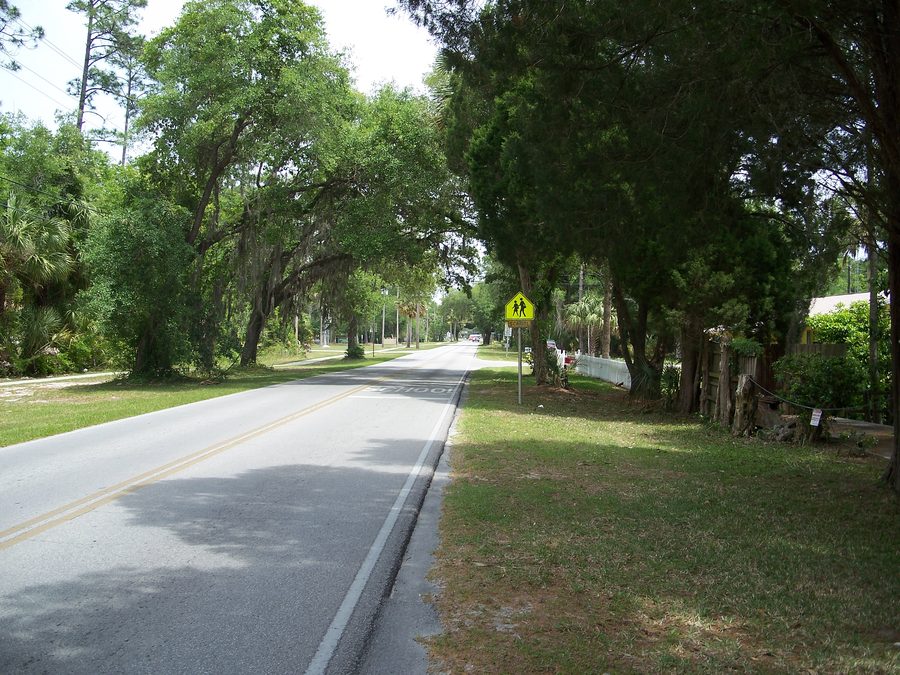 Looking east into Inglis from Yankeetown in Levy County, Florida