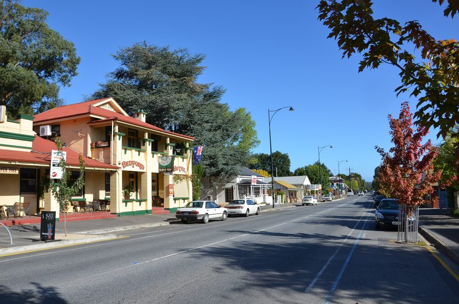 Main street in Woodside, South Australia