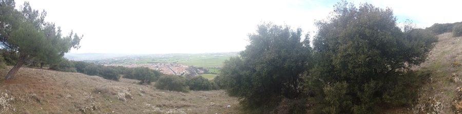 View from a mountain of Oreokastro and the surrounding landscape