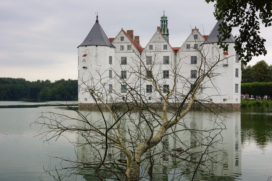 South side of Glücksburg Water Castle in Schleswig-Holstein