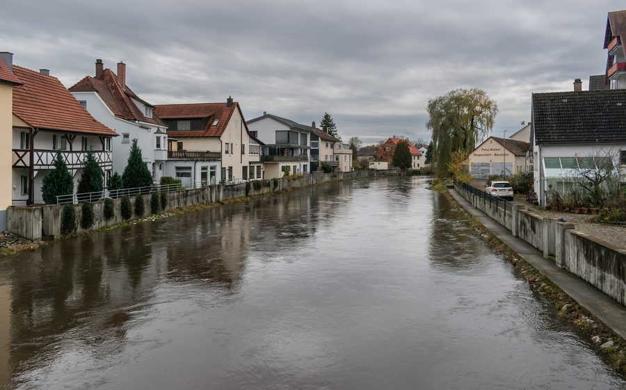 The Danube in Riedlingen with riverside scenery