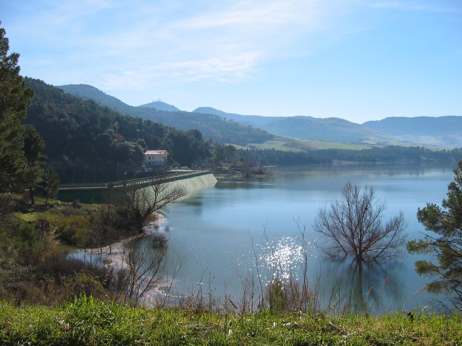 Lake Fanaco, an artificial reservoir in the municipality of Castronovo di Sicilia