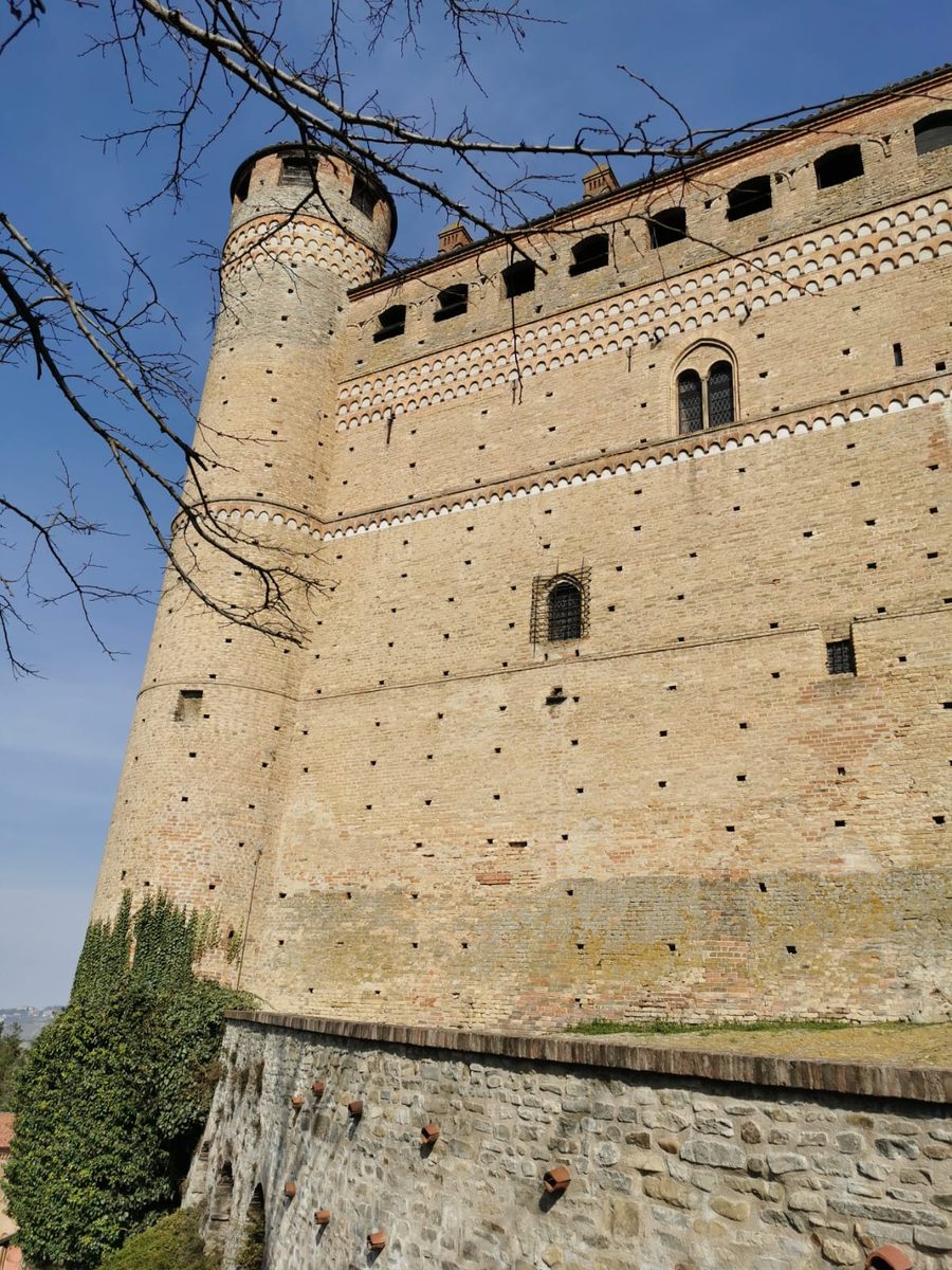 Well-preserved castle of Serralunga d'Alba in Piedmont