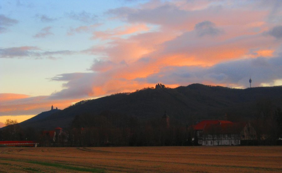 Kelbra with the Kyffhäuser hills from the north