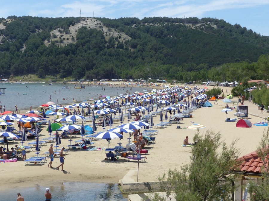 Sandy beach Rajska Plaža near Lopar on the island of Rab