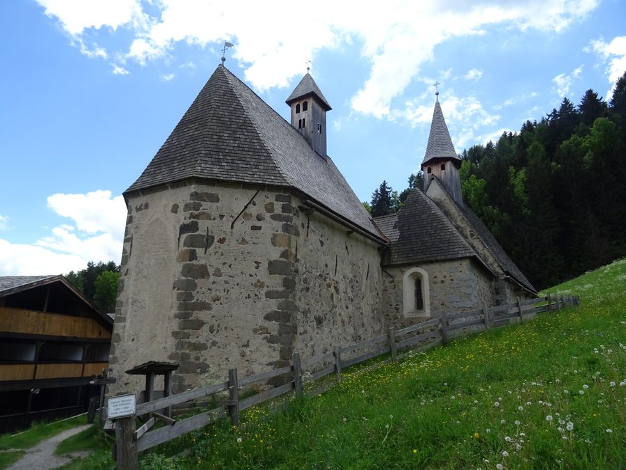 Saint Magdalena and Saint Nicholas churches in Dreikirchen, Barbian, South Tyrol, Italy