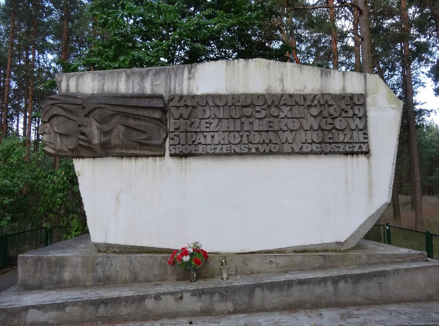Memorial stone in the forest area of Puszcza Bydgoska near Bydgoszcz