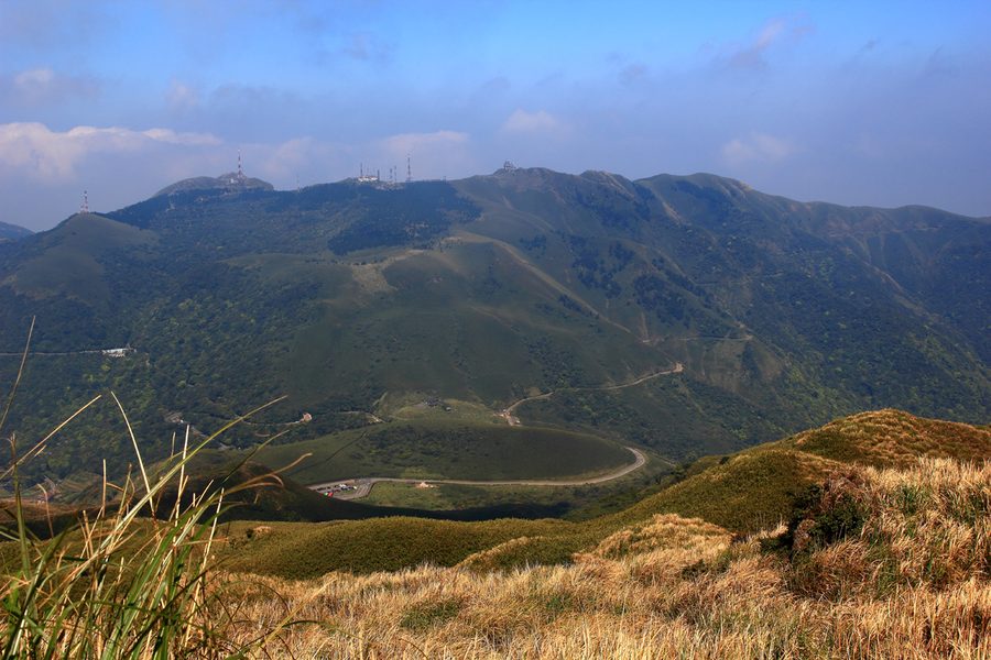 Mountain landscape in Yangmingshan National Park in Taiwan
