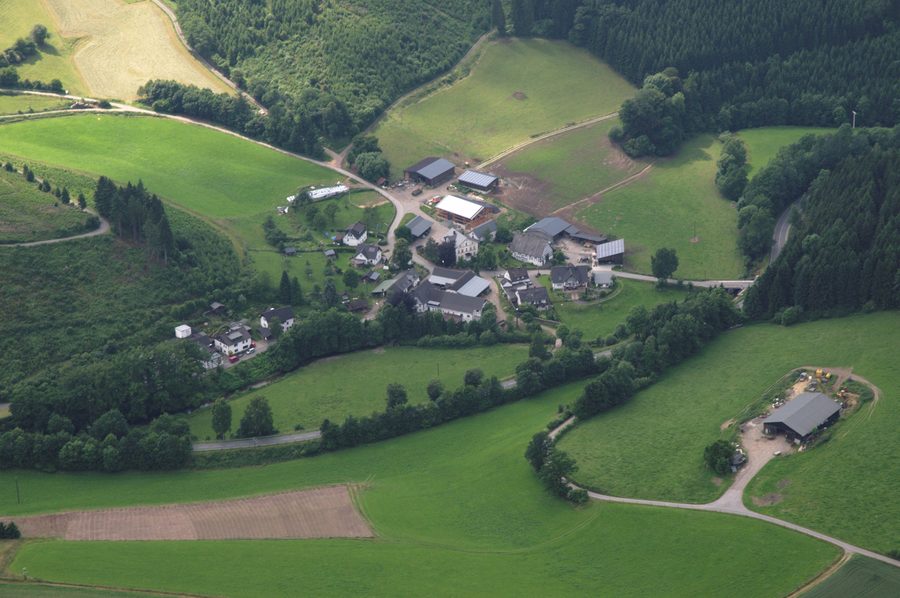 Aerial view of Lochtrop in the Wenne valley near Eslohe