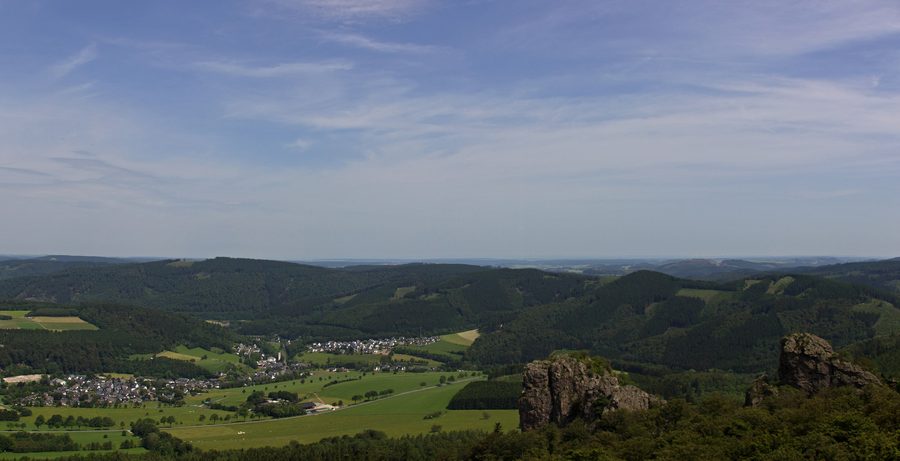 View from Feldstein of Elleringhausen, Bornstein and Goldstein in the Sauerland