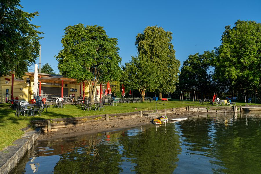 Lake bathing area in Nottwil on Lake Sempach