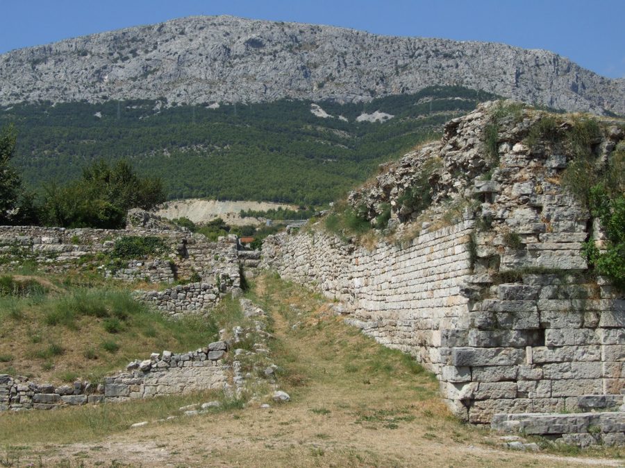 Roman city wall of Salona near Solin in Croatia