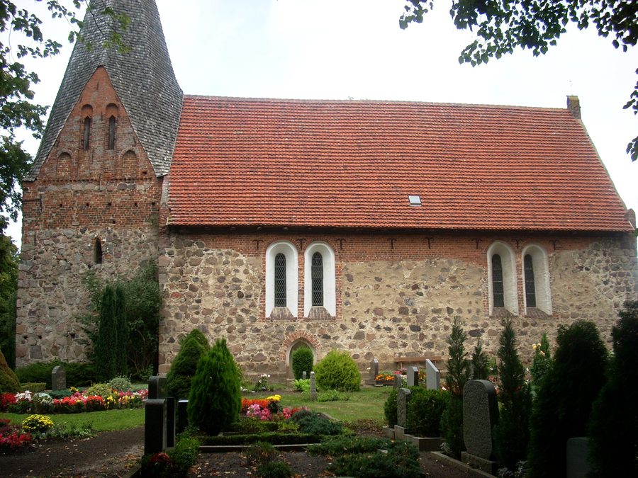 Witzin village church, a late Romanesque fieldstone church in Mecklenburg-Vorpommern