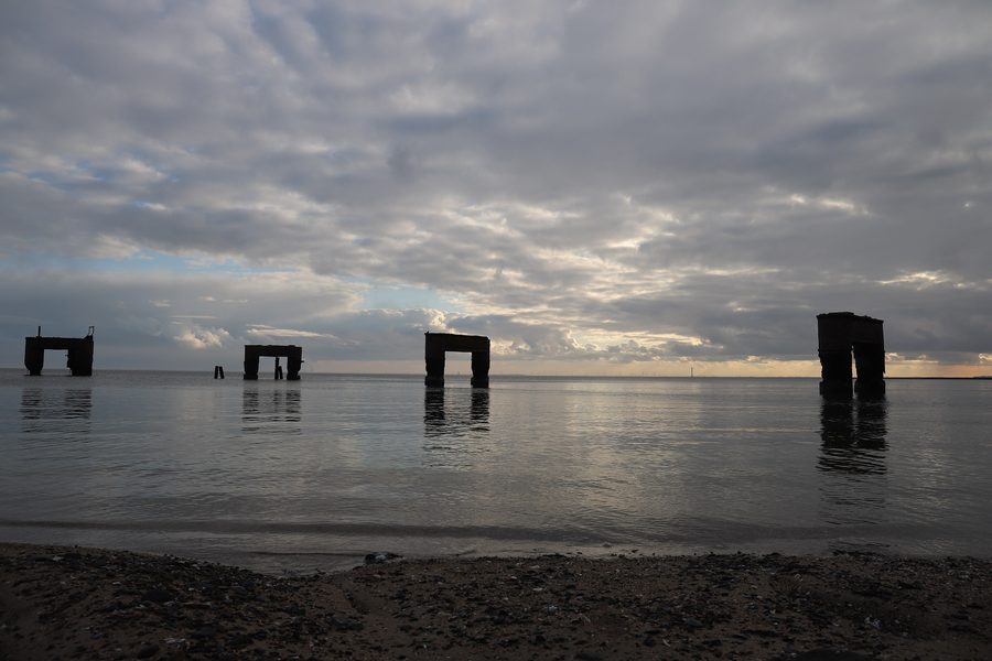 Old ferry landing in the Jade Bay near Eckwarderhörne