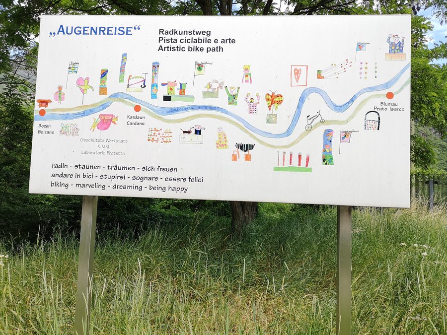 Art installation on the cycle art route near Blumau close to Bolzano